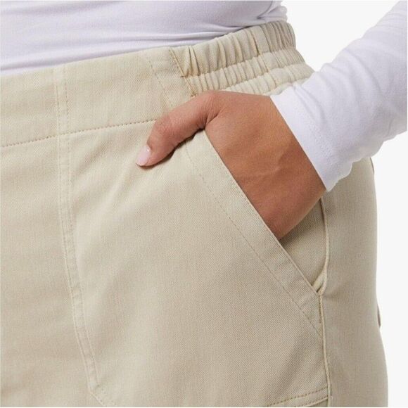 32 Degrees Women's XL Knit Twill Comfort Ankle Pants Ultra Stretch Zip Tan NWT - Picture 2 of 13